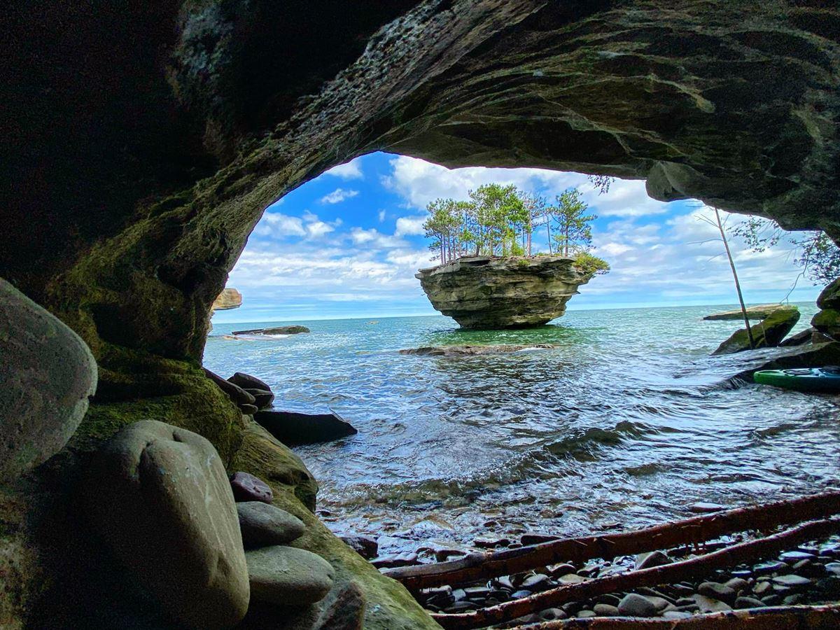 Photograph of Turnip Rock in Lake Huron, Michigan